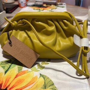 Steve Madden Yellow Ruched Crossbody Bag